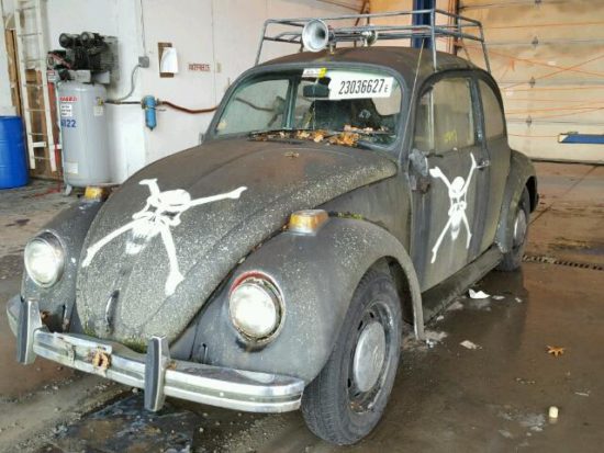 1970 Black Rat Rod Volkswagen Beetle front left view