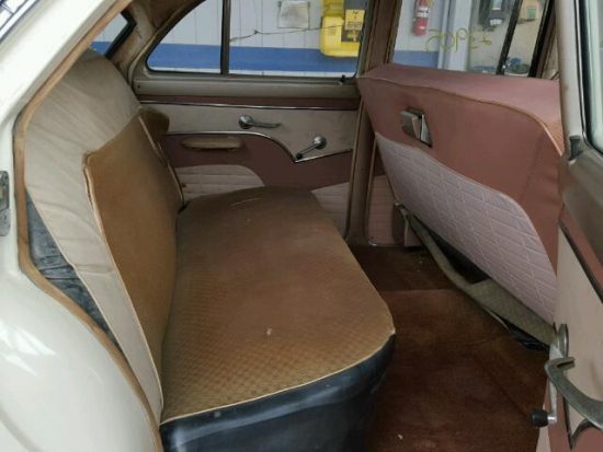 Inside back of car view - 1956 2 Tone Ford Fairlane donated to Kars For Kids