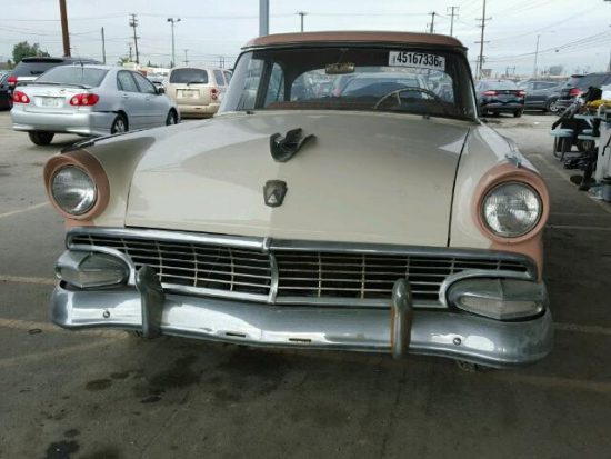 Outside front of car view - 1956 2 Tone Ford Fairlane donated to Kars For Kids