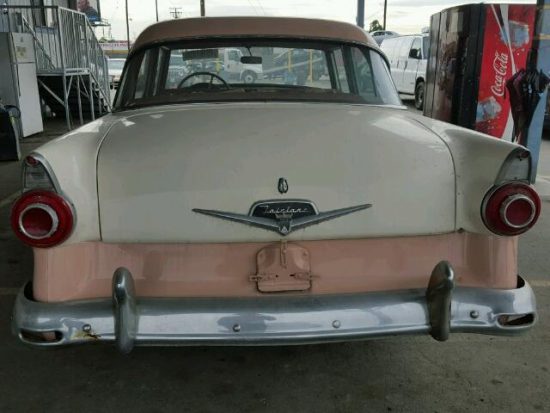 Outside back of car view - 1956 2 Tone Ford Fairlane donated to Kars For Kids