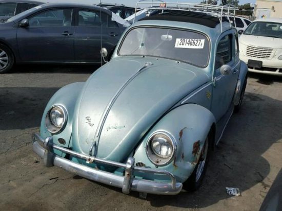 front left view 1963 Turquoise Volkswagen Beetle