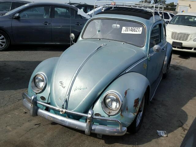 front left view 1963 Turquoise Volkswagen Beetle