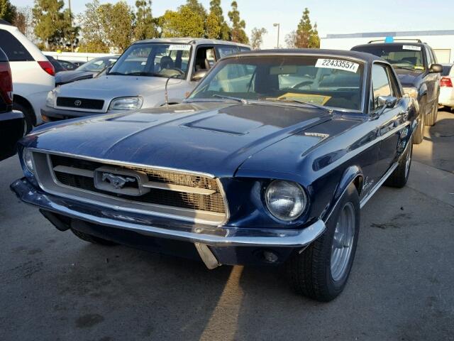 front left view 1967 Blue Ford Mustang