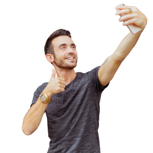 A man taking a selfie