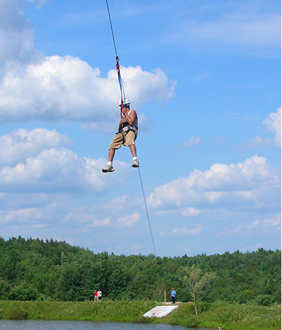 Ziplining at one of the Kars4kids camp programs