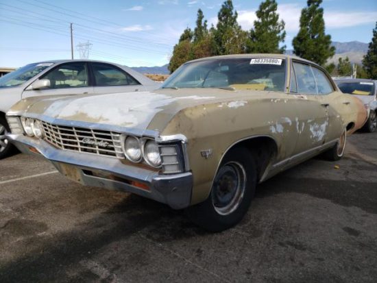 1967 Tan Chevrolet Caprice 4-Door Sport Sedan front left view