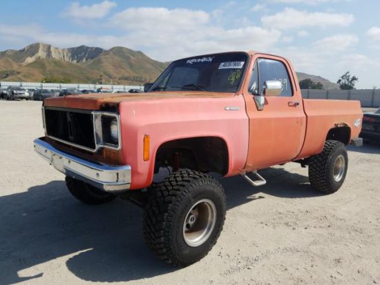 1973 Orange Chevrolet K10 front left view
