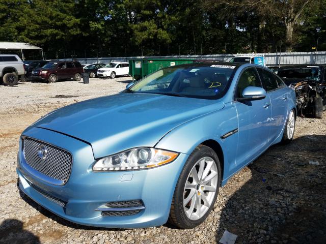 2011 Blue Jaguar XJ front left view