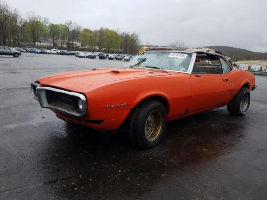 1968 Orange Pontiac Firebird - front left view