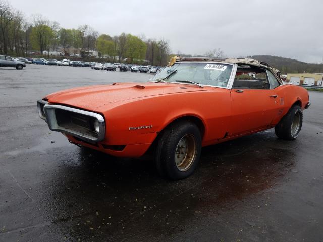 1968 Orange Pontiac Firebird - front left view