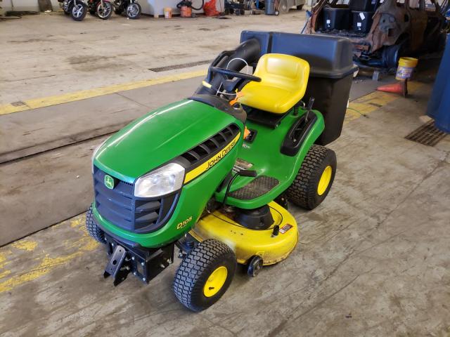 2015 Green John Deere Lawnmower front left view