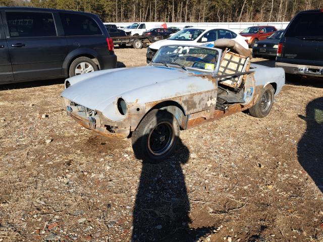 1978 Blue MG B Convertible, wrecked - front left view