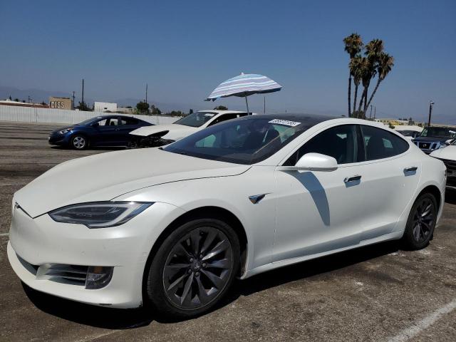 2018 White Tesla Model S front left view